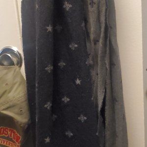 Gucci Bee and stars symbols navy scarf wool